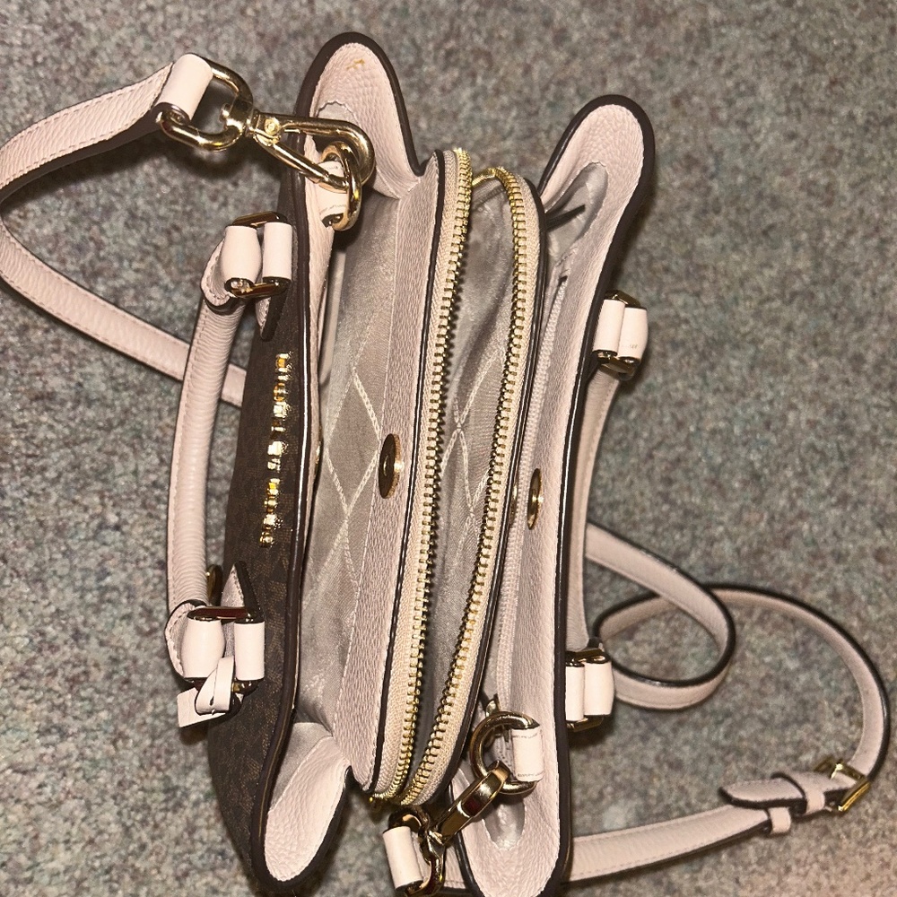 Camille Small Logo and Leather Satchel